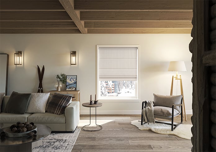 Dew Drop, Metallic Taupe - Motorised Roman Blind - Image 8